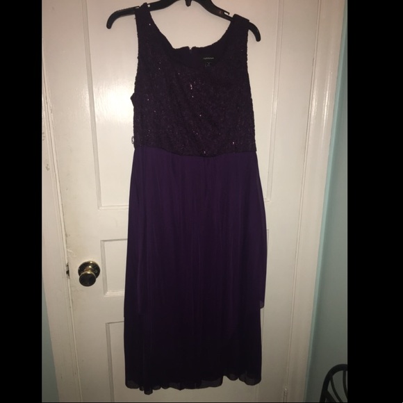 Plum Dress with Sequined Top - Picture 2 of 3